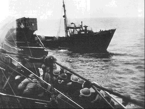 Weather ship Lauenburg before it was sunk 28 June 1941 (seen from HMS Tartar)